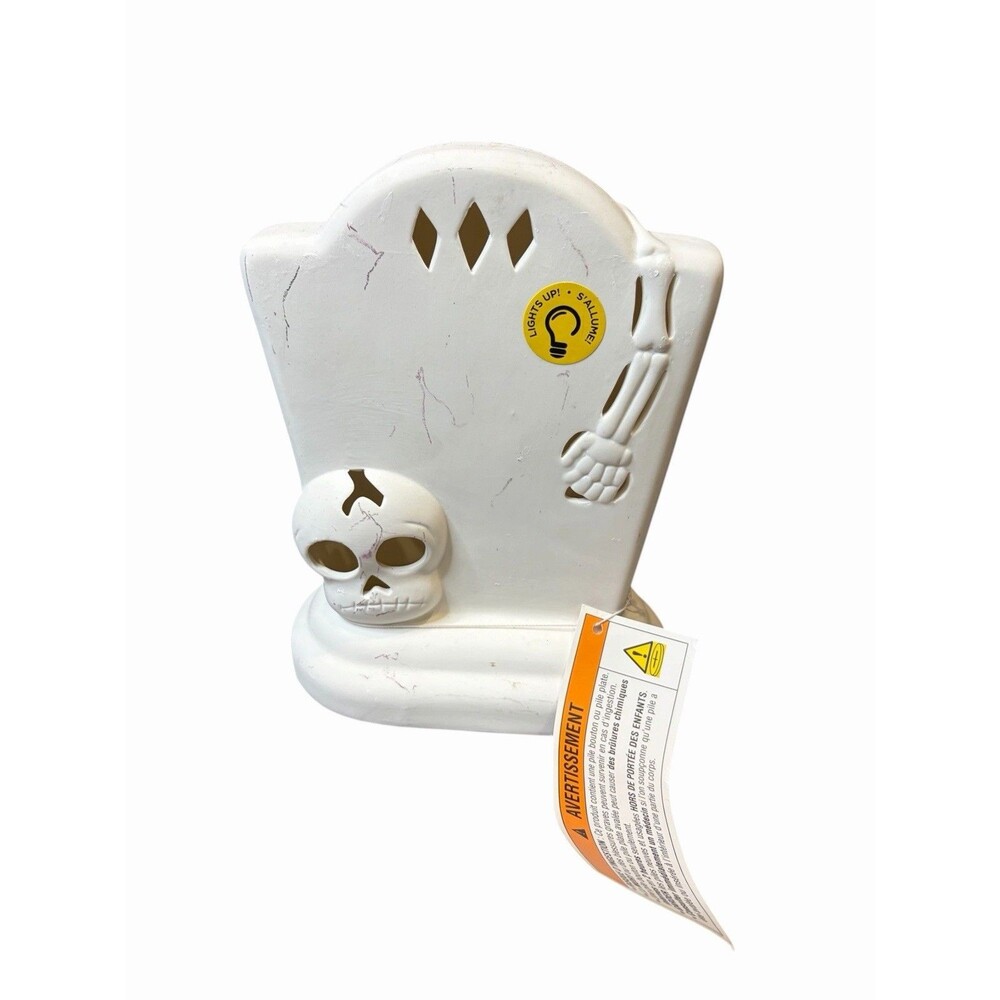 Make Market DIY Tombstone Skull Ready To Paint Ceramic Figure Halloween NEW